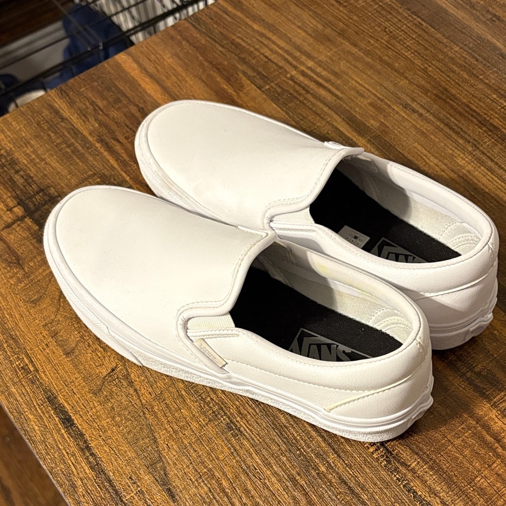 Vans Women’s Classic White Slip-On Loafers